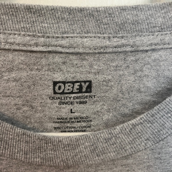 Obey short sleeve grey shirt. - Picture 3 of 3